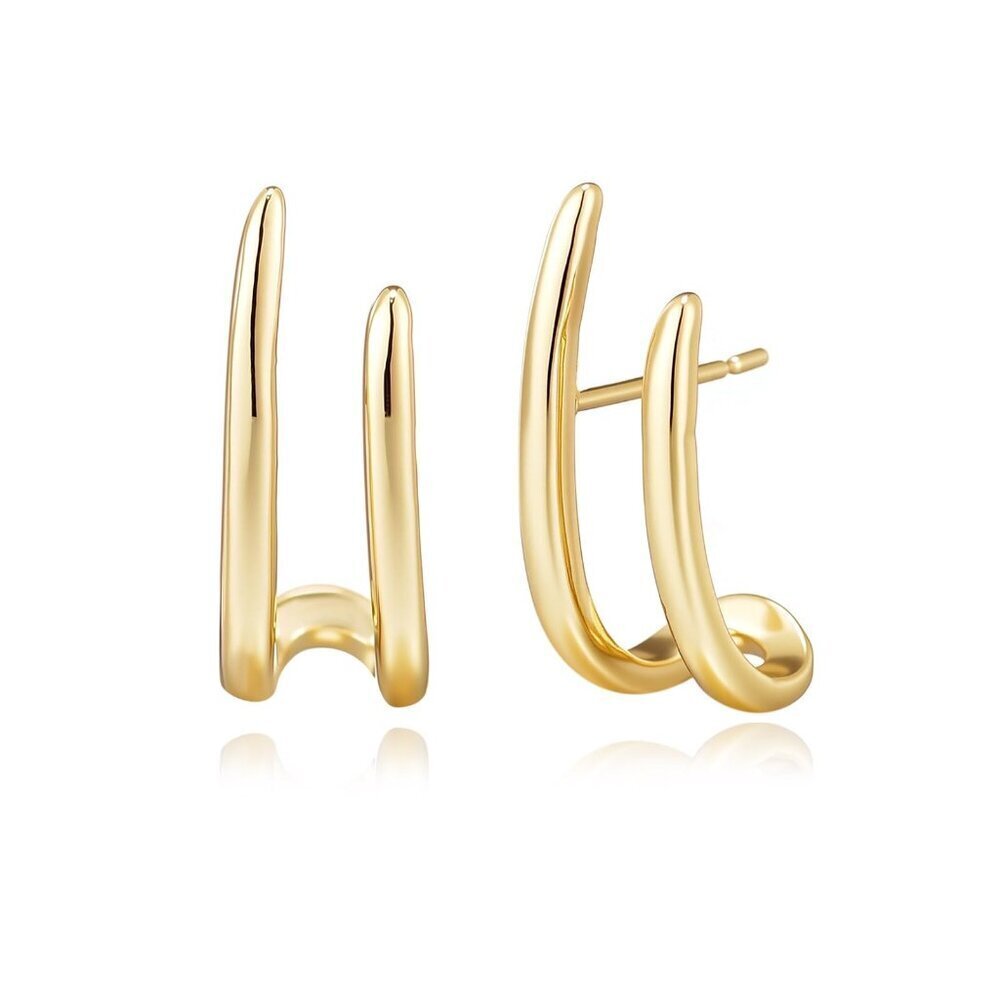 Minimalist Curved Bar Stud Earrings Elegant Modern Sophisticated Jewelry